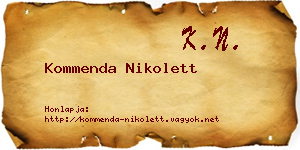 Kommenda Nikolett névjegykártya