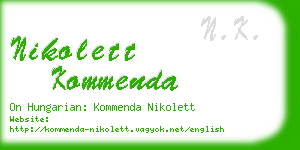 nikolett kommenda business card